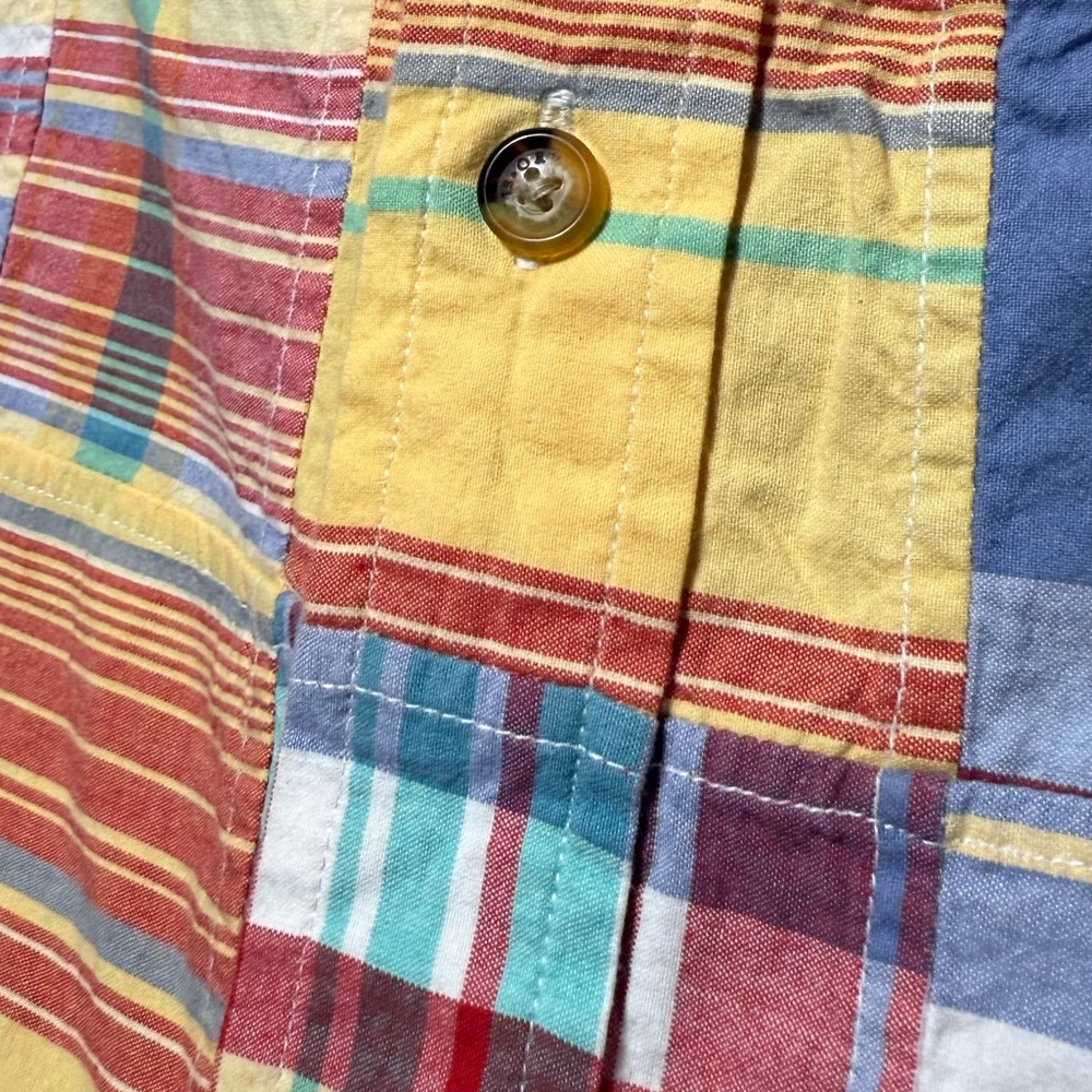 Orvis Plaid Madras Patchwork Button Down Shirt Me… - image 7